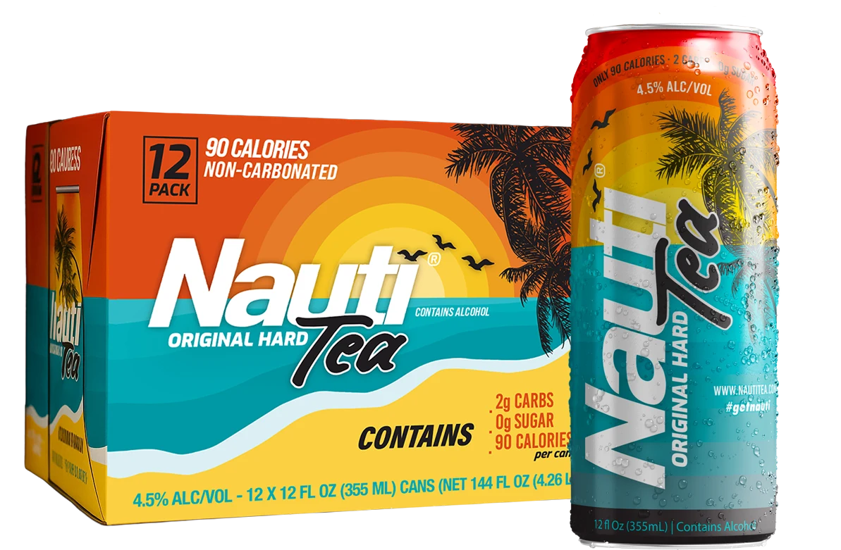 NautiTea Original Hard Tea 12-pack box and can